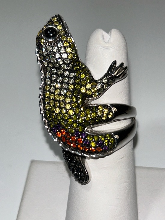 Jewelry - NWOT Sterling Silver Crystal Pave Gecko Lizard Ring